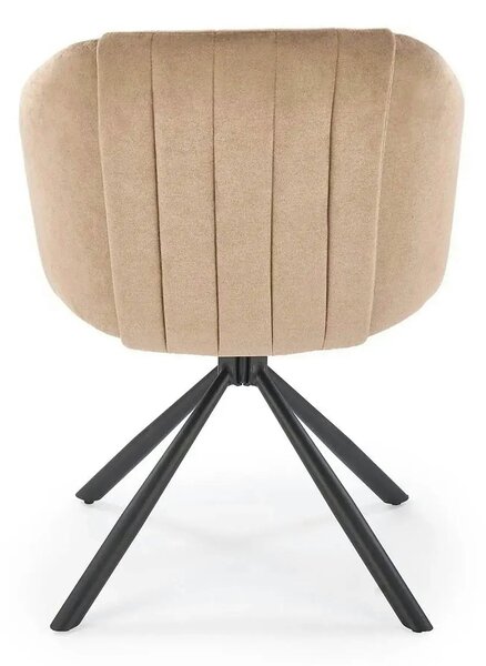 Scaun rotativ K533, cappuccino/negru, stofa clasica/metal, 57x60x80 cm
