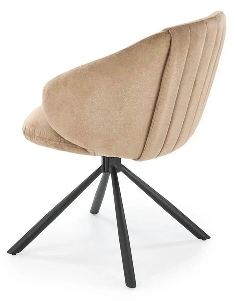 Scaun rotativ K533, cappuccino/negru, stofa clasica/metal, 57x60x80 cm