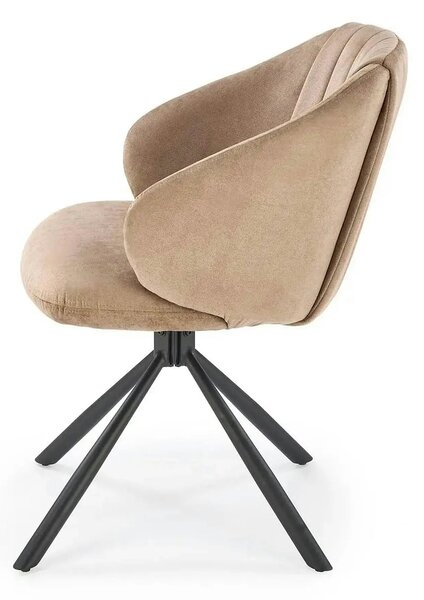 Scaun rotativ K533, cappuccino/negru, stofa clasica/metal, 57x60x80 cm