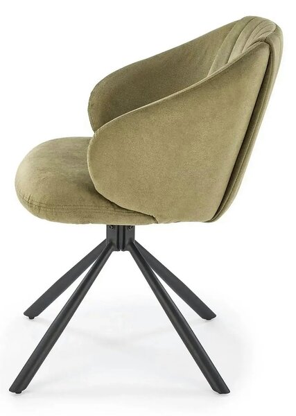 Scaun rotativ K533, verde/negru, stofa clasica/metal, 57x60x80 cm