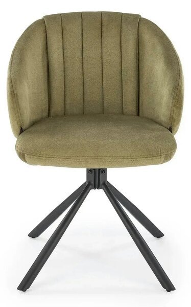 Scaun rotativ K533, verde/negru, stofa clasica/metal, 57x60x80 cm