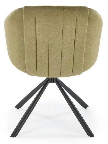 Scaun rotativ K533, verde/negru, stofa clasica/metal, 57x60x80 cm