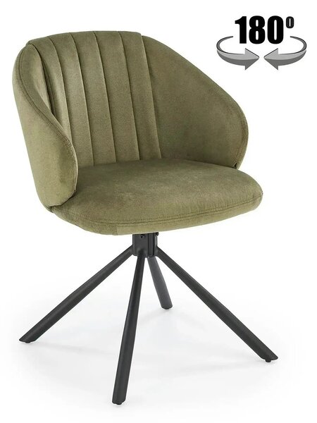 Scaun rotativ K533, verde/negru, stofa clasica/metal, 57x60x80 cm