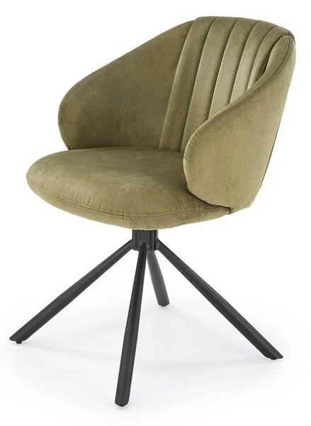 Scaun rotativ K533, verde/negru, stofa clasica/metal, 57x60x80 cm