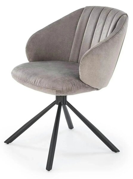 Scaun rotativ K533, gri/negru, stofa clasica/metal, 57x60x80 cm