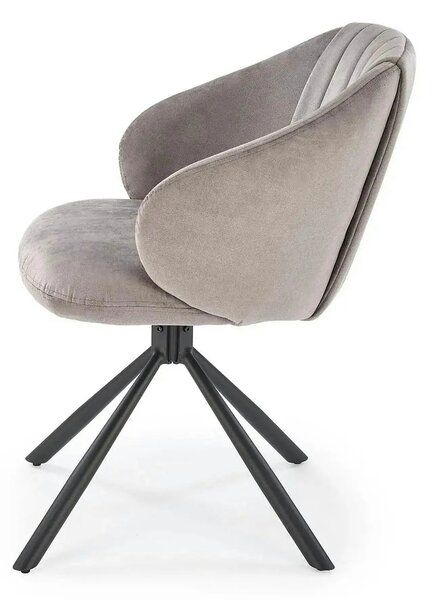 Scaun rotativ K533, gri/negru, stofa clasica/metal, 57x60x80 cm