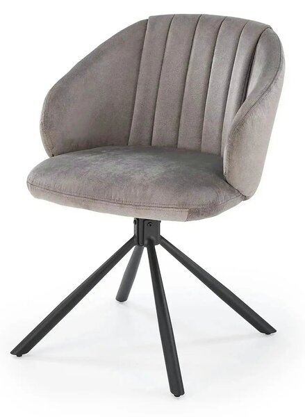Scaun rotativ K533, gri/negru, stofa clasica/metal, 57x60x80 cm