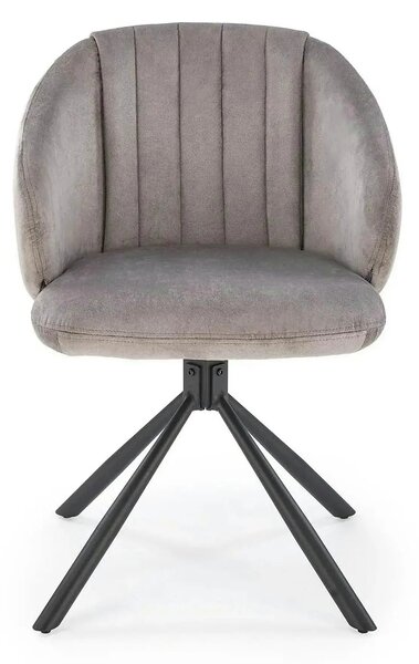 Scaun rotativ K533, gri/negru, stofa clasica/metal, 57x60x80 cm