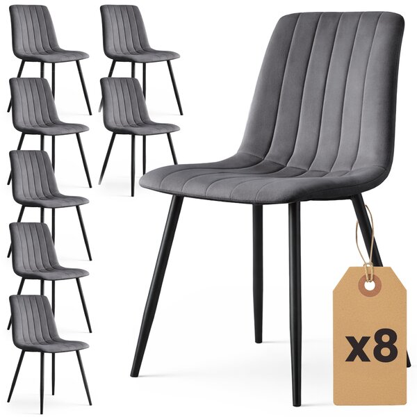 Set 8 scaune de sufragerie Lingoo (grafit închis). Promo -15%. 1152323