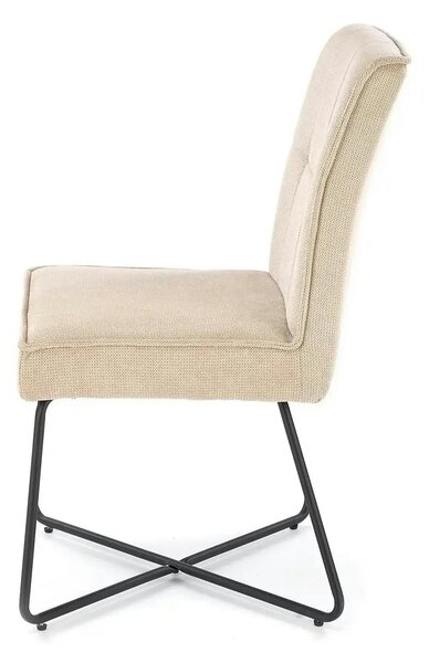 Scaun K534, bej/negru, stofa clasica/metal, 50x60x90 cm