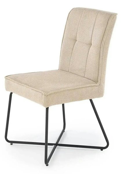 Scaun K534, bej/negru, stofa clasica/metal, 50x60x90 cm