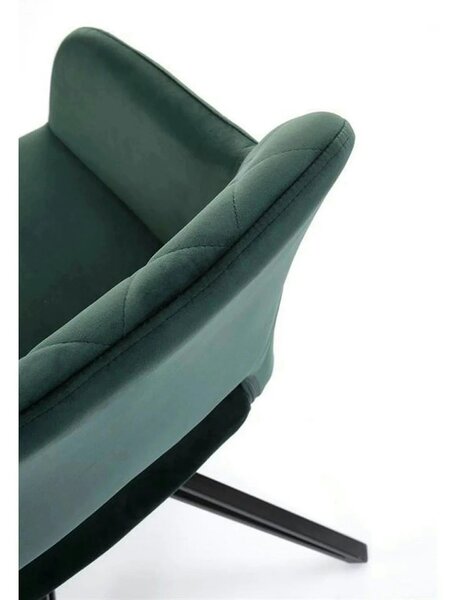 Scaun rotativ K535, verde inchis/negru, stofa catifelata/metal, 57x60x