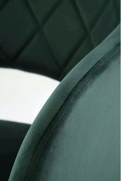 Scaun rotativ K535, verde inchis/negru, stofa catifelata/metal, 57x60x