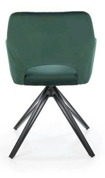 Scaun rotativ K535, verde inchis/negru, stofa catifelata/metal, 57x60x