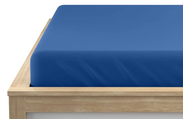 Cearsaf jersey albastru 180 x 200 cm
