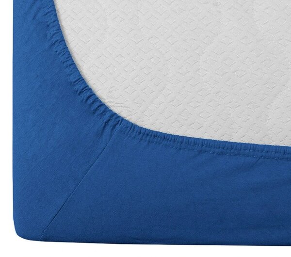 Cearsaf jersey albastru 180 x 200 cm