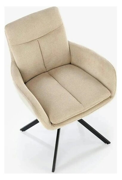 Scaun bej tapitat K536, stofa clasica/metal, 62x68x85 cm