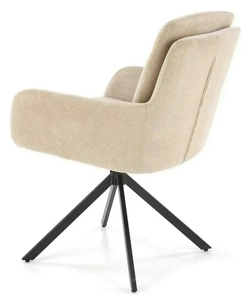 Scaun bej tapitat K536, stofa clasica/metal, 62x68x85 cm
