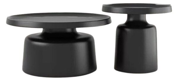 Set măsuțe de cafea rotunde Nova, diametru 70 cm si 50 cm - Black
