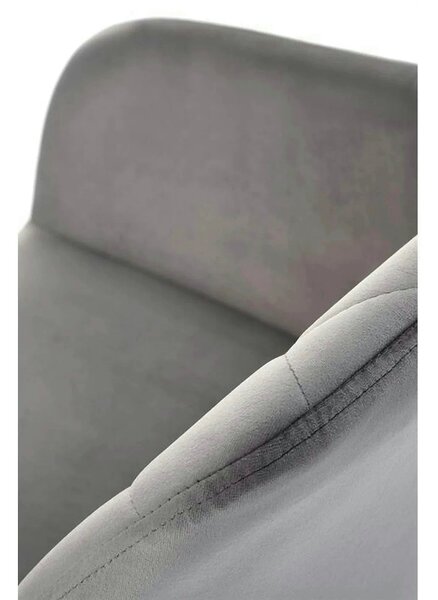 Scaun rotativ K535, gri/negru, stofa catifelata/metal, 57x60x86 cm