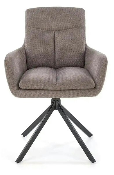 Scaun tapitat stofa clasica K536, gri/negru, 62x68x85 cm