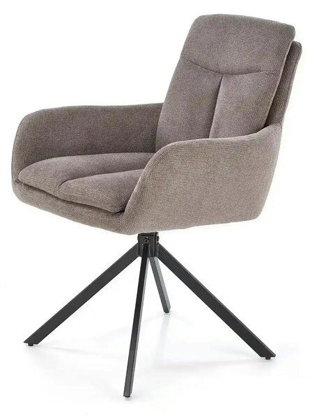 Scaun tapitat stofa clasica K536, gri/negru, 62x68x85 cm
