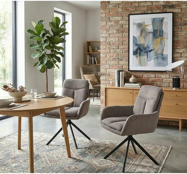 Scaun tapitat stofa clasica K536, gri/negru, 62x68x85 cm
