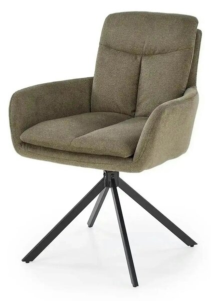 Scaun rotativ K536, verde/negru, stofa clasica/metal, 62x68x85 cm