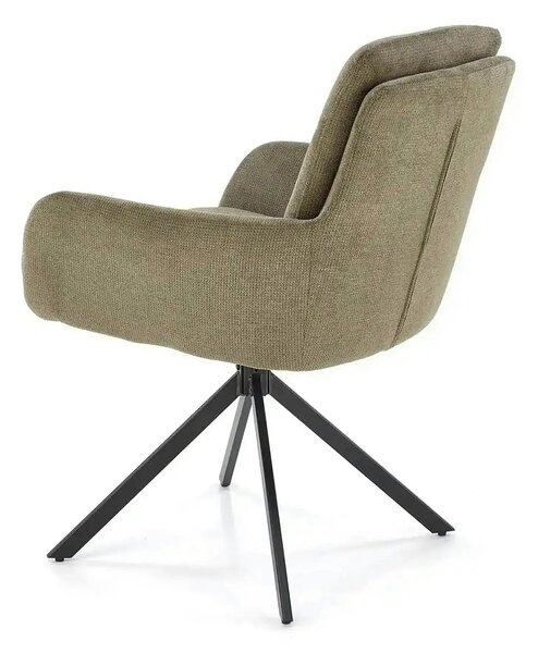 Scaun rotativ K536, verde/negru, stofa clasica/metal, 62x68x85 cm