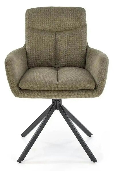 Scaun rotativ K536, verde/negru, stofa clasica/metal, 62x68x85 cm