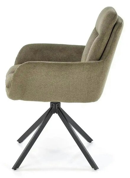 Scaun rotativ K536, verde/negru, stofa clasica/metal, 62x68x85 cm