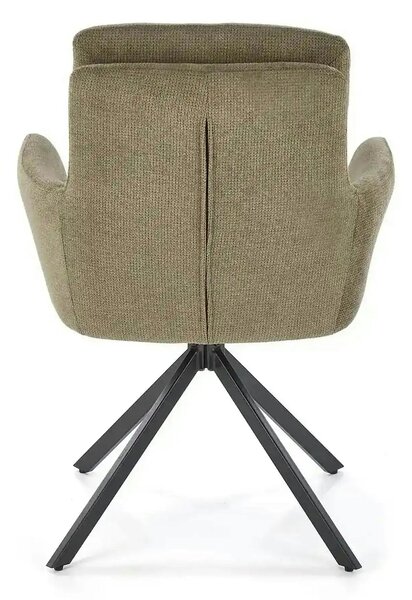 Scaun rotativ K536, verde/negru, stofa clasica/metal, 62x68x85 cm