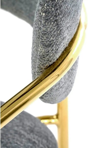 Scaun K537, gri/auriu, stofa clasica/metal, 54x56x76 cm