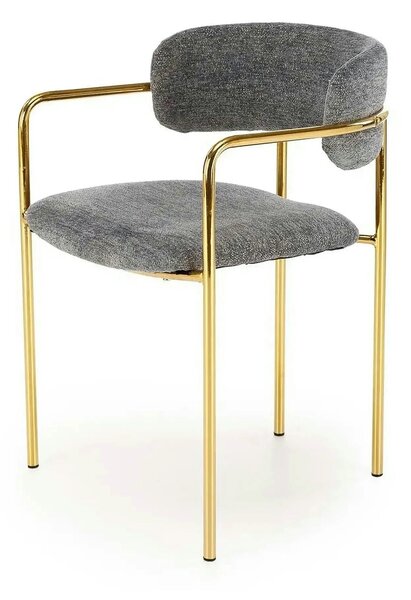 Scaun K537, gri/auriu, stofa clasica/metal, 54x56x76 cm