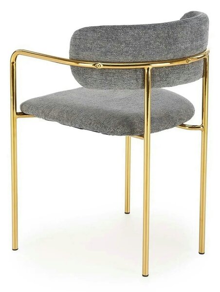 Scaun K537, gri/auriu, stofa clasica/metal, 54x56x76 cm
