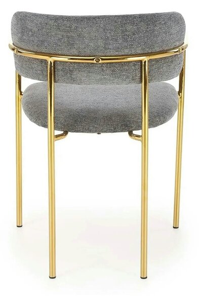 Scaun K537, gri/auriu, stofa clasica/metal, 54x56x76 cm