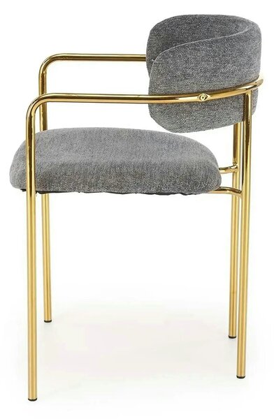 Scaun K537, gri/auriu, stofa clasica/metal, 54x56x76 cm