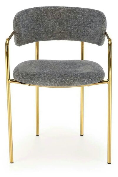 Scaun K537, gri/auriu, stofa clasica/metal, 54x56x76 cm