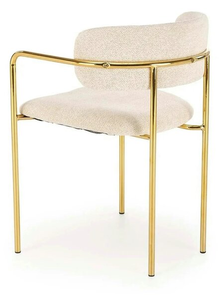 Scaun K537, crem/auriu, stofa clasica/metal, 54x56x76 cm