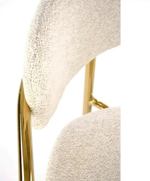 Scaun K537, crem/auriu, stofa clasica/metal, 54x56x76 cm