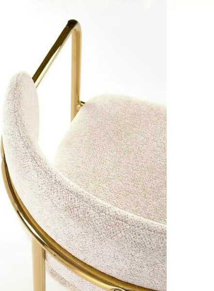 Scaun K537, crem/auriu, stofa clasica/metal, 54x56x76 cm