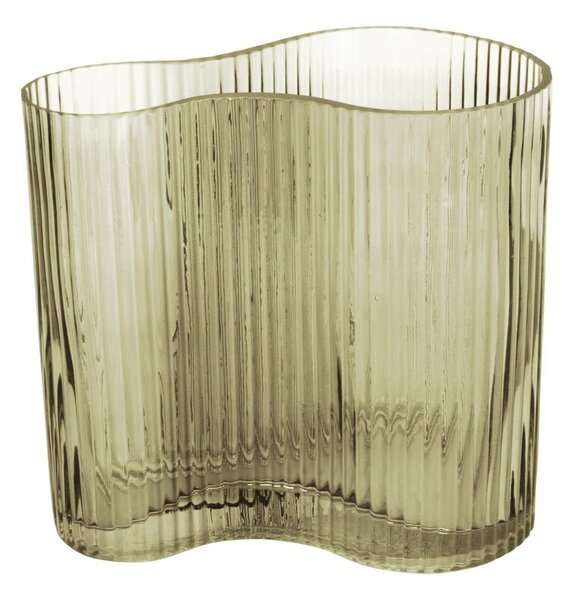 Vază din sticlă PT LIVING Wave, înălțime 18 cm, verde