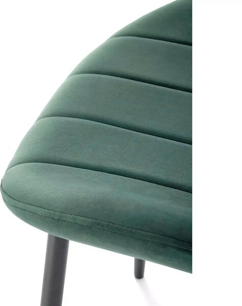 Scaun K538, verde/negru, stofa catifelata/metal, 48x57x85 cm