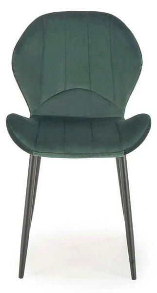 Scaun K538, verde/negru, stofa catifelata/metal, 48x57x85 cm