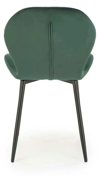 Scaun K538, verde/negru, stofa catifelata/metal, 48x57x85 cm
