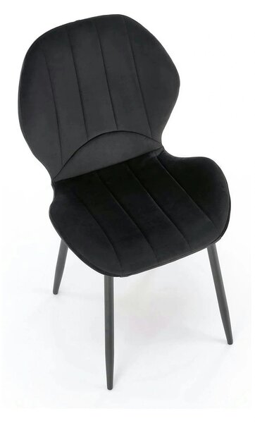 Scaun K538, negru, stofa catifelata/metal, 48x57x85 cm