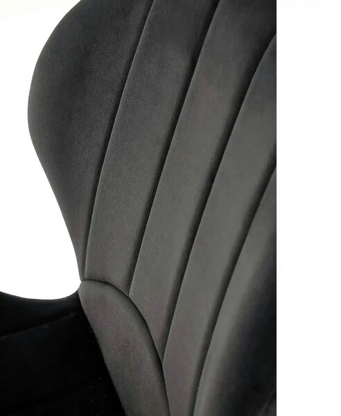Scaun K538, negru, stofa catifelata/metal, 48x57x85 cm
