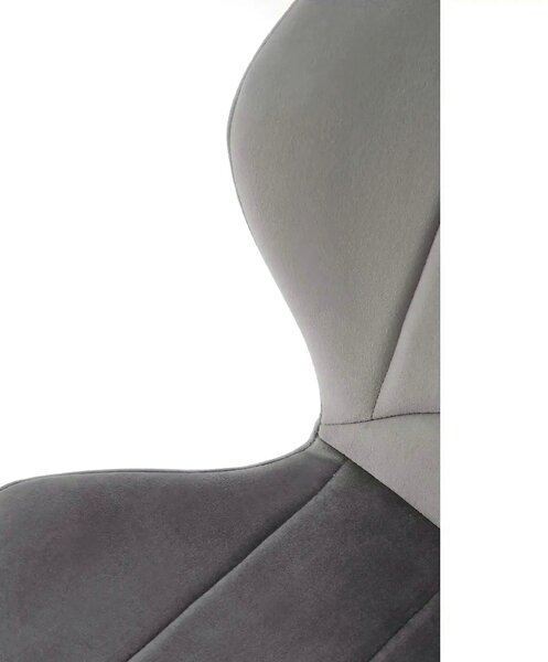 Scaun K538, gri/negru, stofa catifelata/metal, 48x57x85 cm