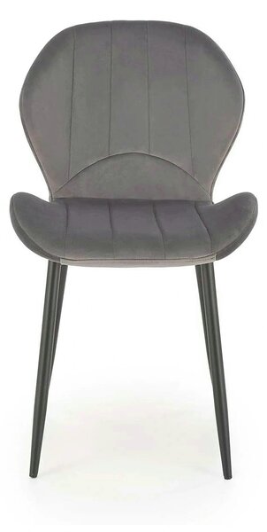 Scaun K538, gri/negru, stofa catifelata/metal, 48x57x85 cm