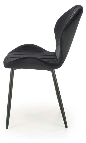 Scaun K538, negru, stofa catifelata/metal, 48x57x85 cm
